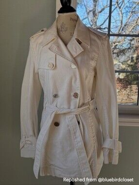Chelsea Double-Breasted Cream Trench Coat